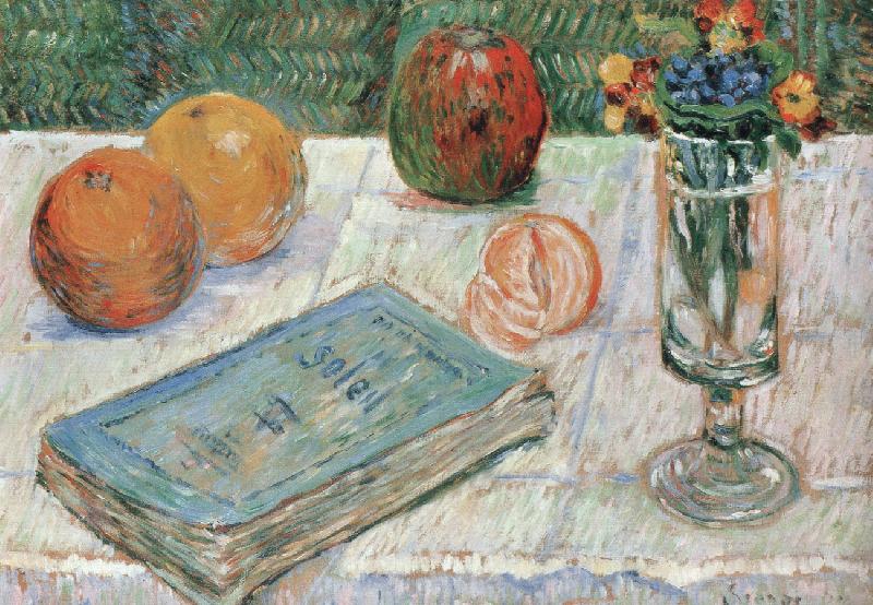 Paul Signac still life with a book and roanges Sweden oil painting art